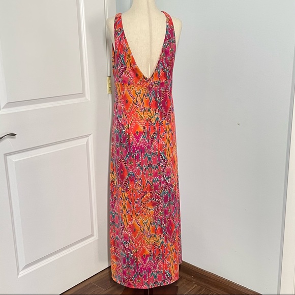 Natori  Pink Abstract Print Maxi Dress - Picture 9 of 10